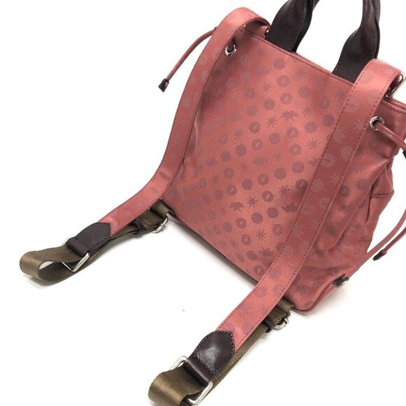 HUNTING WORLD Overall handle Backpack Bag with Charm Backpack Canvas wine-red - Picture 2 of 14